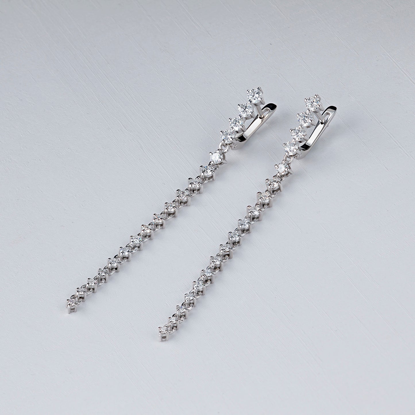 14K White Gold Earrings with Natural Diamonds 6.850 CT.TW
