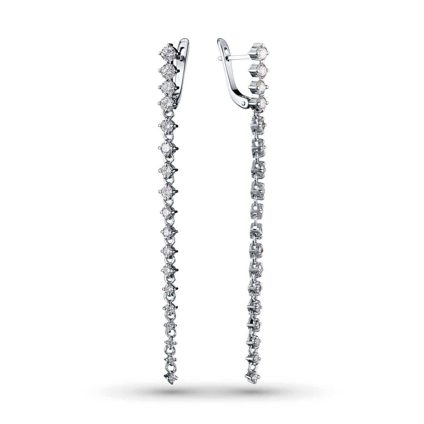 14K White Gold Earrings with Natural Diamonds 6.850 CT.TW
