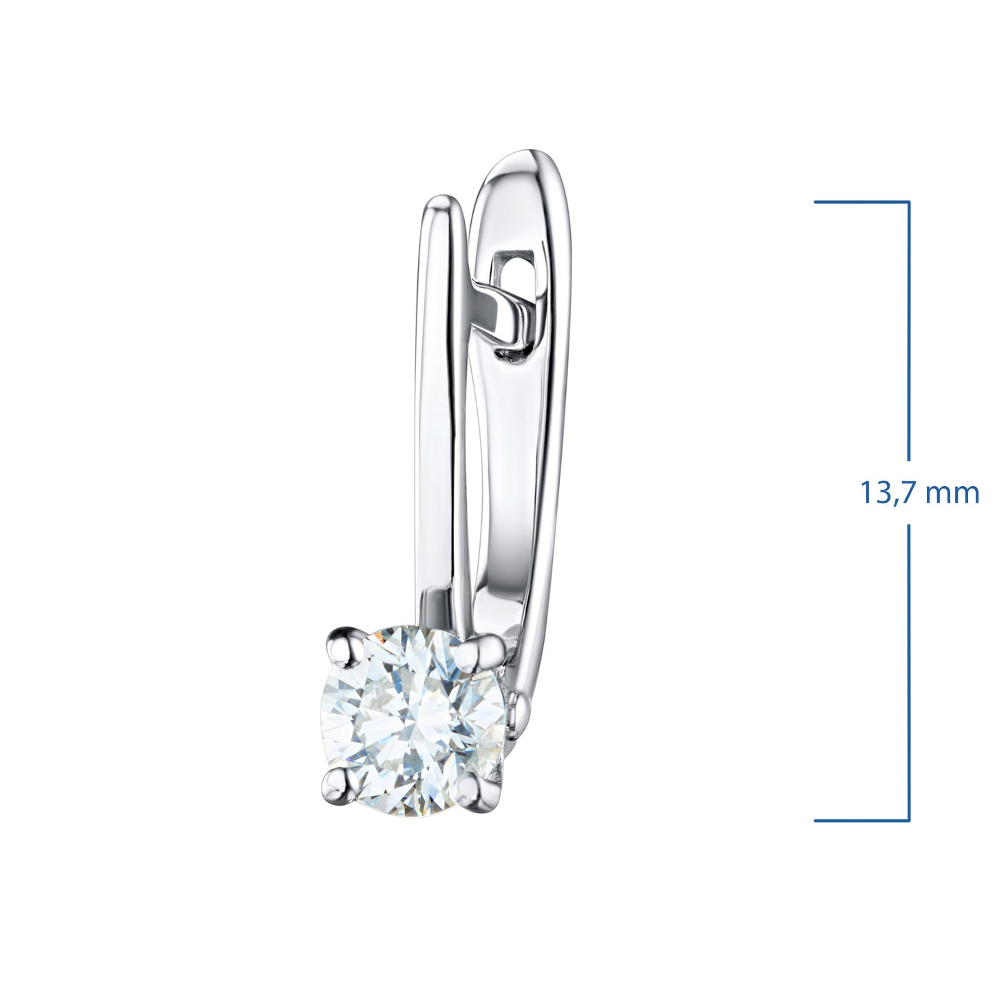 14K White Gold Earrings with Natural Diamonds 0.890 CT.TW
