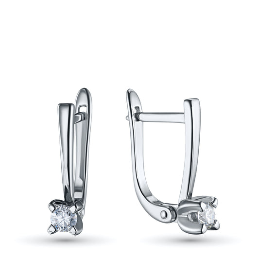 14K White Gold Earrings with Natural Diamonds 0.690 CT.TW