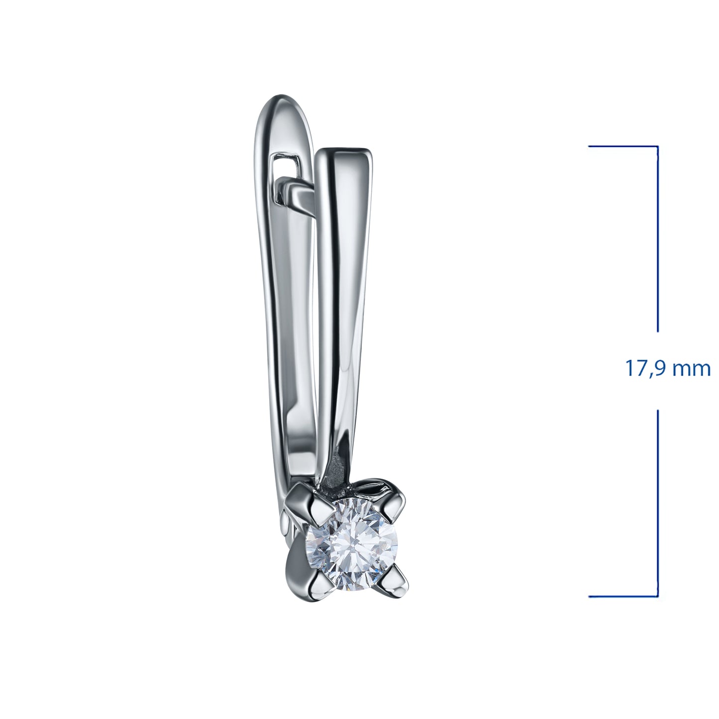 14K White Gold Earrings with Natural Diamonds 0.600 CT.TW