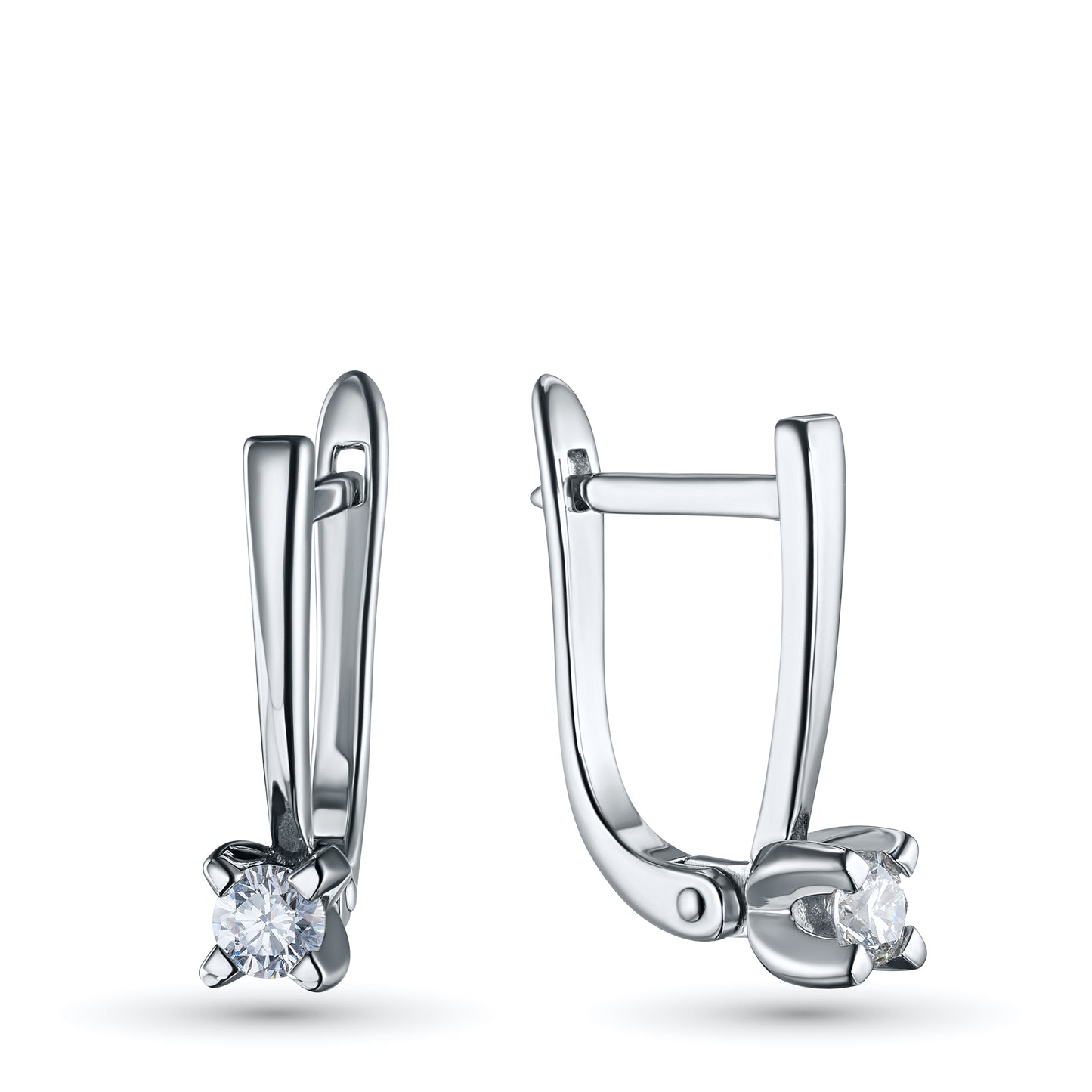14K White Gold Earrings with Natural Diamonds 0.600 CT.TW