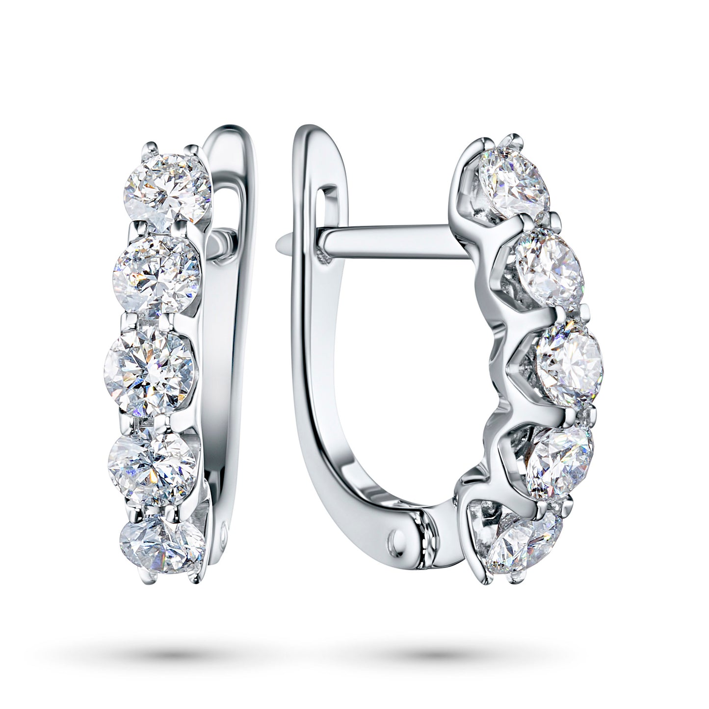 14K White Gold Earrings with Natural Diamonds 13.100 CT.TW