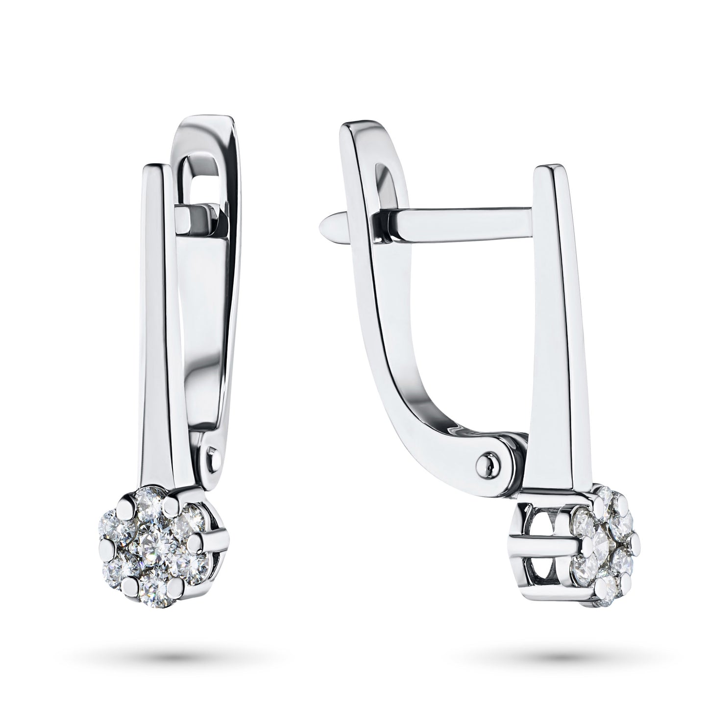 14K White Gold Earrings with Natural Diamonds 2.110 CT.TW