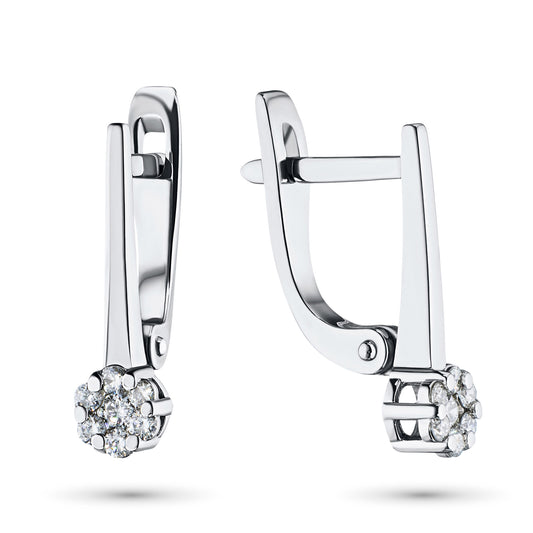 14K White Gold Earrings with Natural Diamonds 2.110 CT.TW