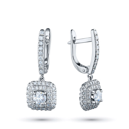 14K White Gold Earrings with Lab-Created Diamonds 53.780 CT.TW