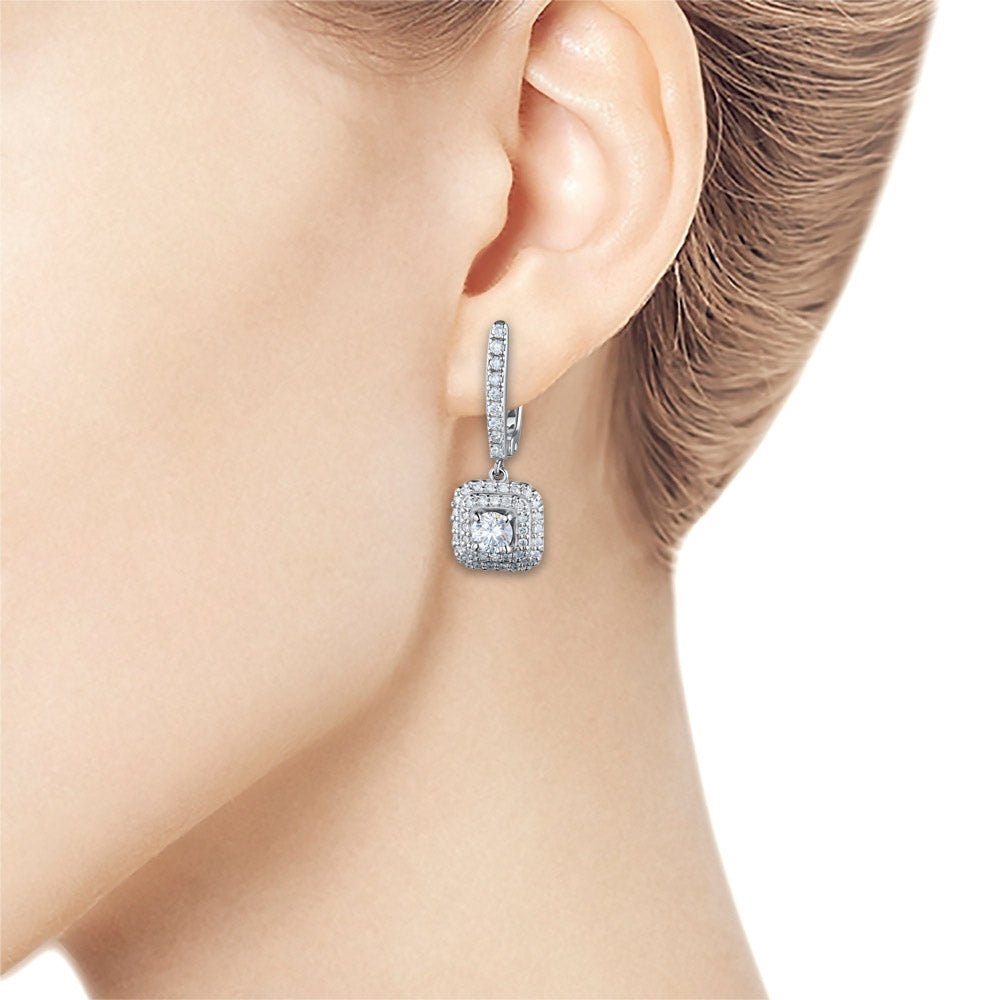 14K White Gold Earrings with Lab-Created Diamonds 53.780 CT.TW
