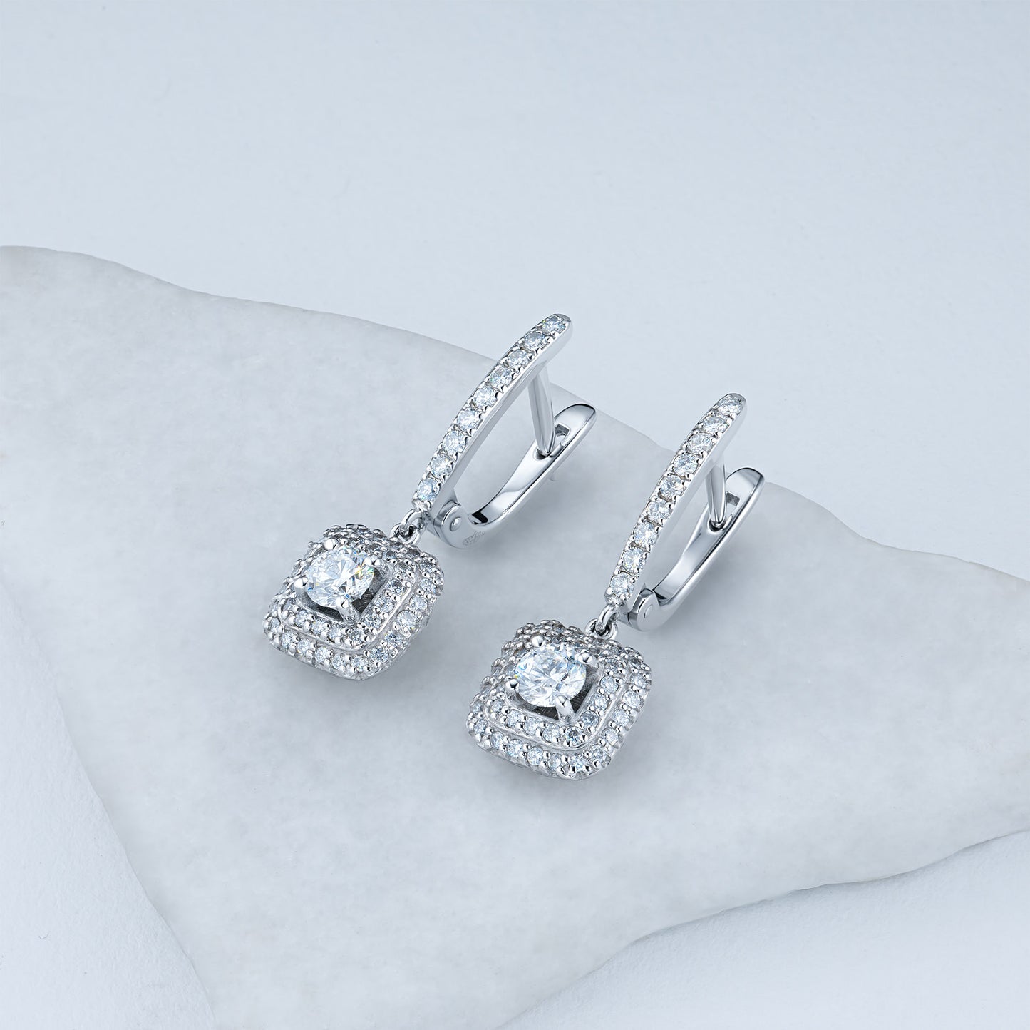 14K White Gold Earrings with Lab-Created Diamonds 53.780 CT.TW