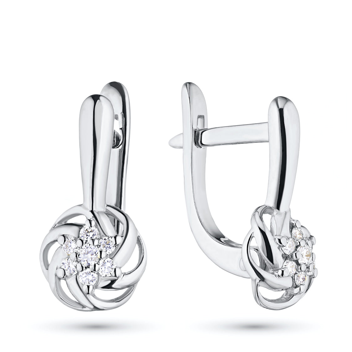 14K White Gold Earrings with Natural Diamonds 1.300 CT.TW