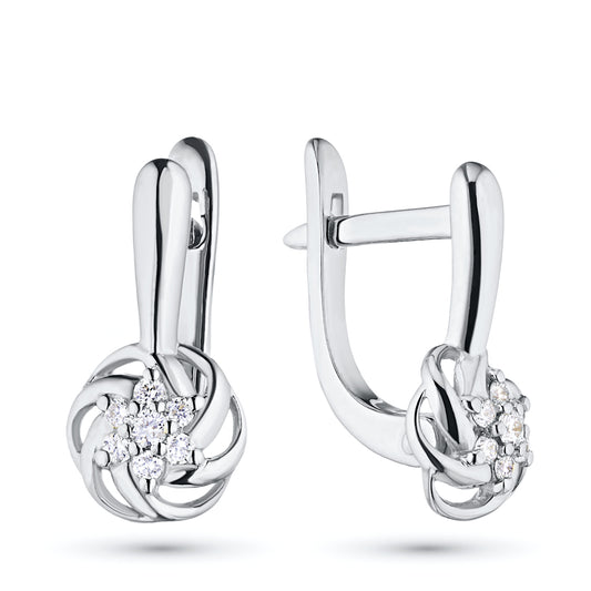 14K White Gold Earrings with Natural Diamonds 1.300 CT.TW