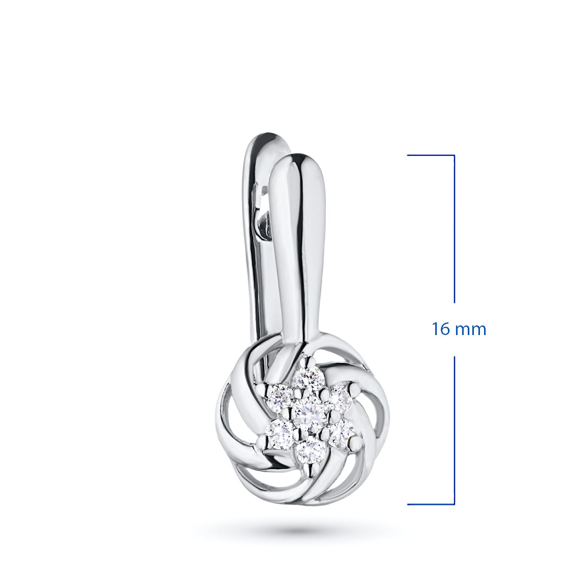 14K White Gold Earrings with Natural Diamonds 1.300 CT.TW