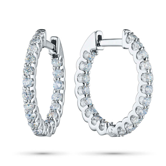 14K White Gold Earrings with Lab-Created Diamonds 50.160 CT.TW