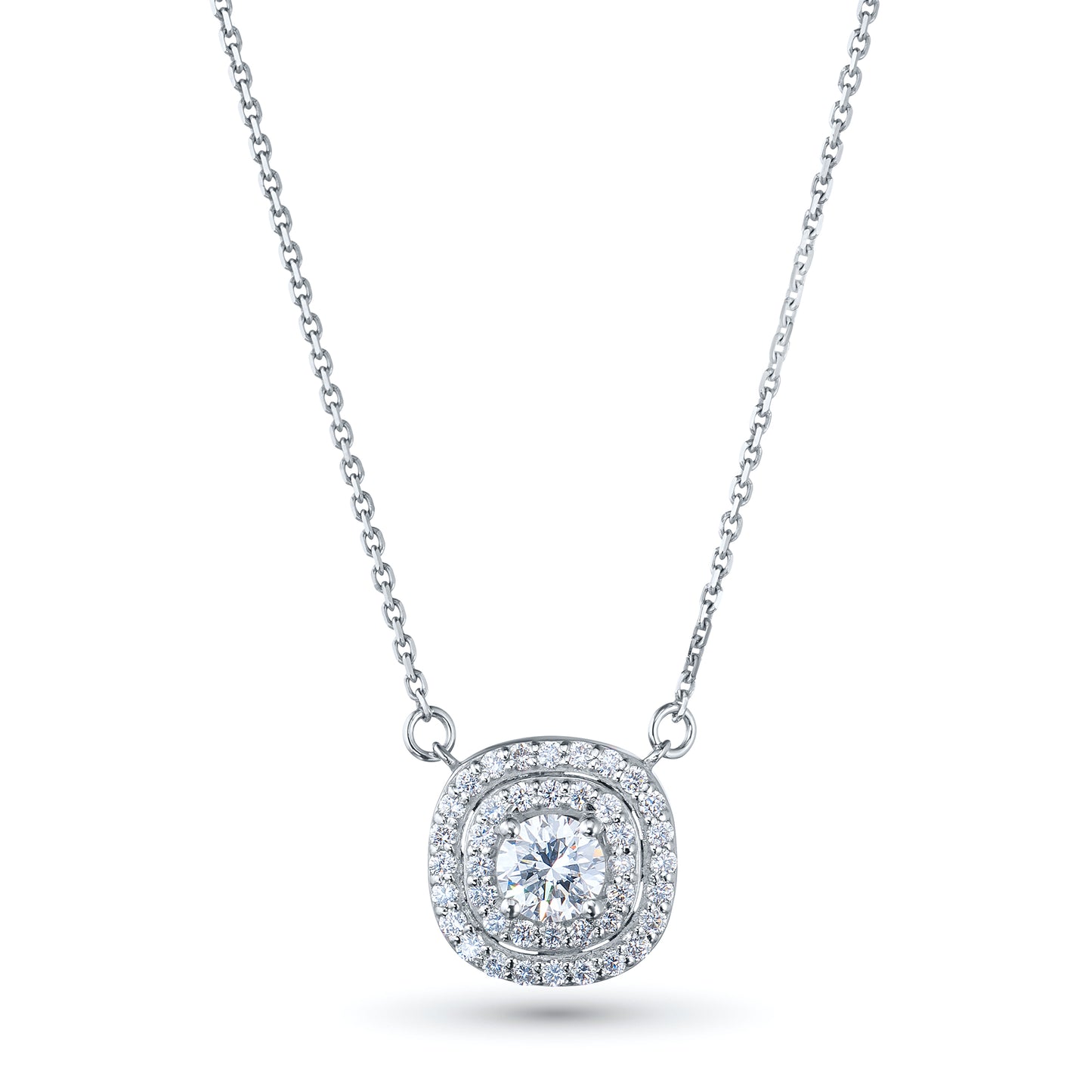 14K White Gold Necklace with Lab-Created Diamonds 16.870 CT.TW