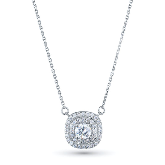 14K White Gold Necklace with Lab-Created Diamonds 16.870 CT.TW