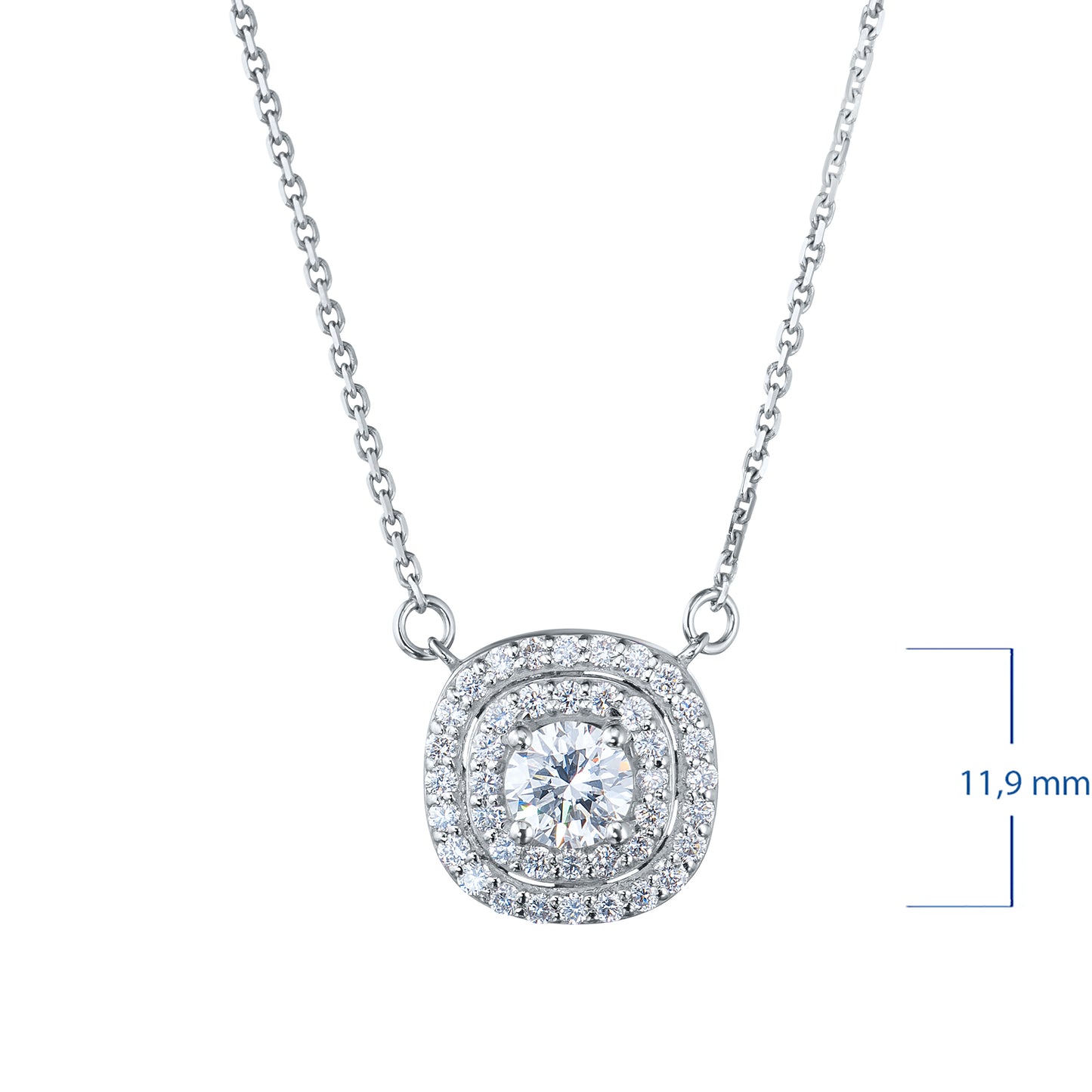 14K White Gold Necklace with Lab-Created Diamonds 16.870 CT.TW