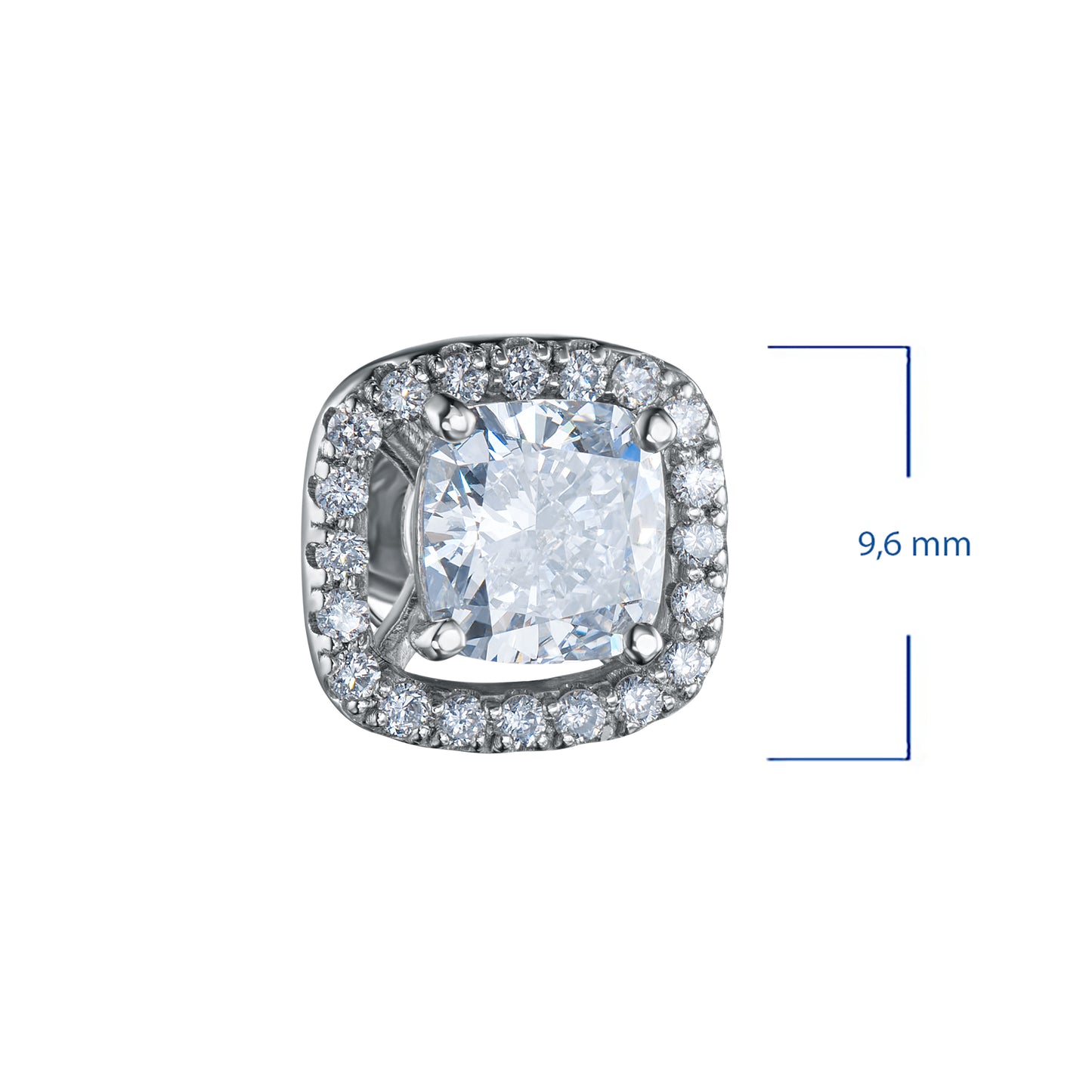 14K White Gold Earring Studs with Garnet and Lab-Created Diamonds 18.100 CT.TW