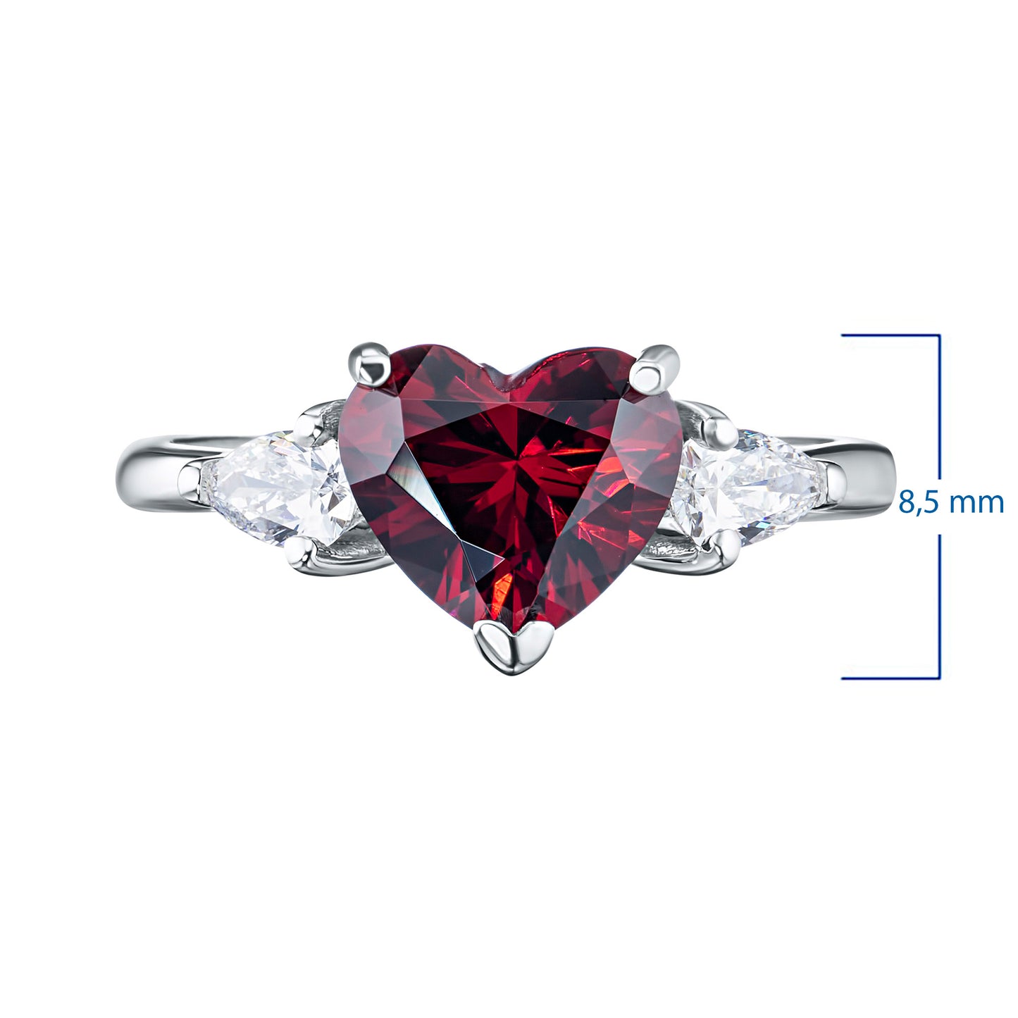 14K Yellow Gold Ring with Ruby grace and Lab-Created Diamonds 0.420 CT.TW