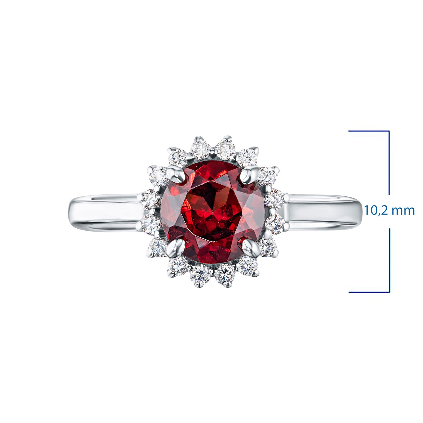 14K White Gold Ring with Tanzanite and Lab-Created Diamonds 3.010 CT.TW