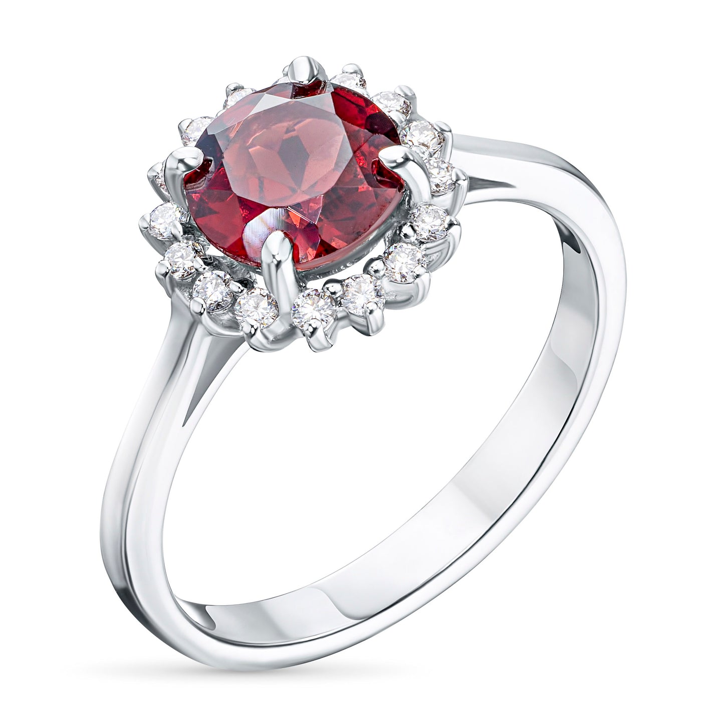 14K White Gold Ring with Tanzanite and Lab-Created Diamonds 3.010 CT.TW