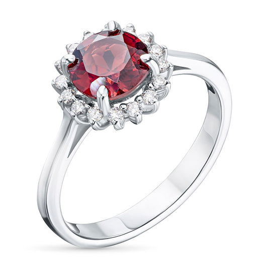 14K White Gold Ring with Tanzanite and Lab-Created Diamonds 3.010 CT.TW