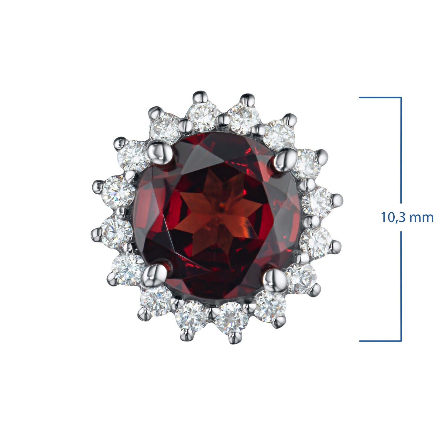 14K White Gold Pendant with Garnet and Lab-Created Diamonds 2.460 CT.TW