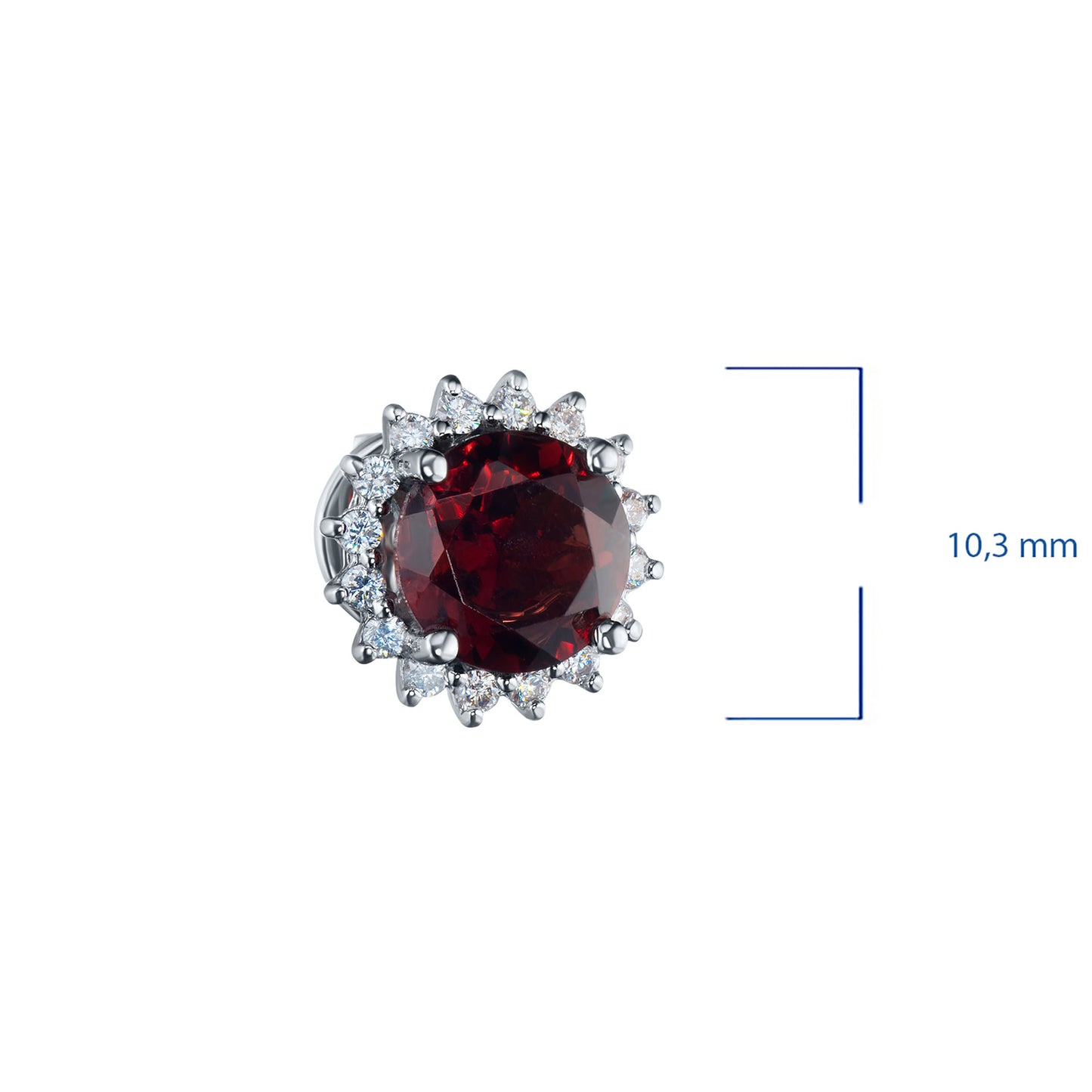 14K White Gold Earring Studs with Tanzanite and Lab-Created Diamonds 9.890 CT.TW