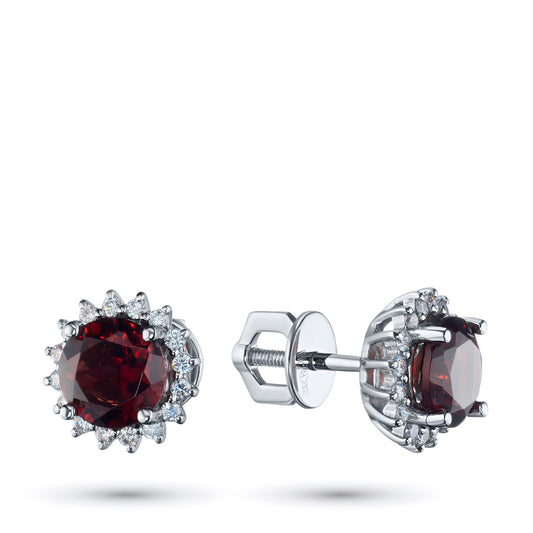 14K White Gold Earring Studs with Tanzanite and Lab-Created Diamonds 9.890 CT.TW
