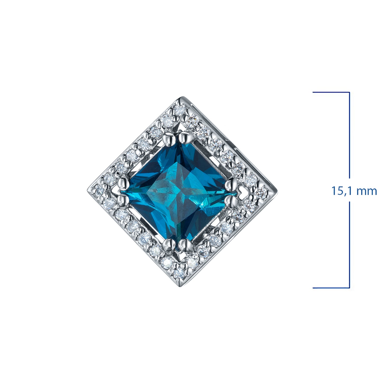 14K White Gold Pendant with Topaz and Lab-Created Diamonds 4.960 CT.TW