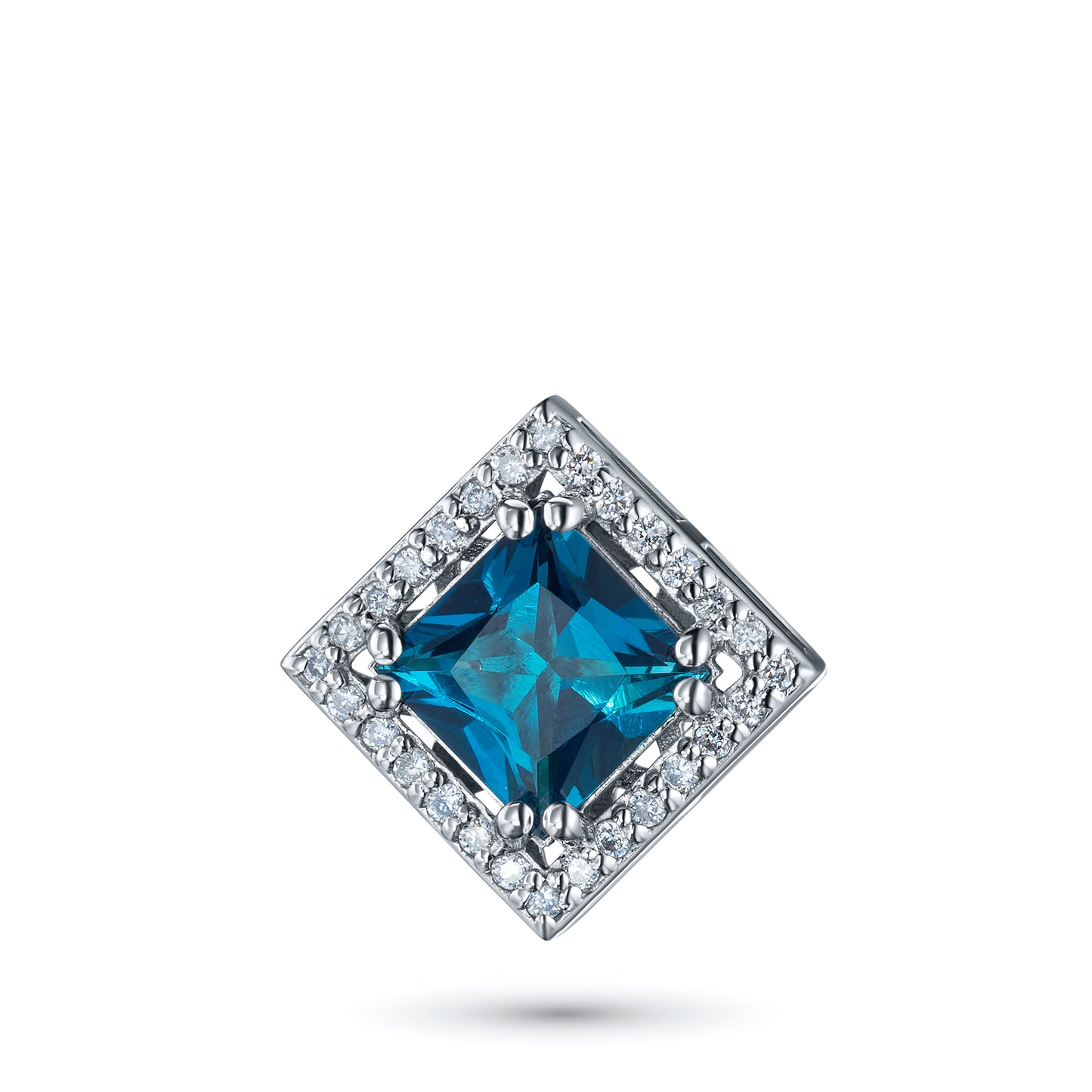 14K White Gold Pendant with Topaz and Lab-Created Diamonds 4.960 CT.TW