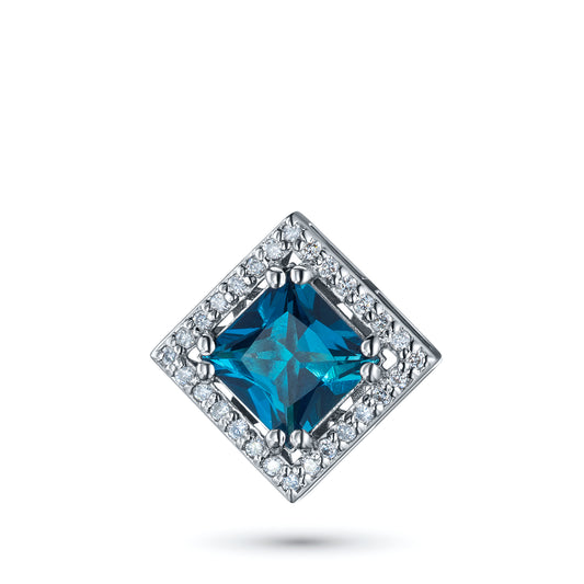 14K White Gold Pendant with Topaz and Lab-Created Diamonds 4.960 CT.TW