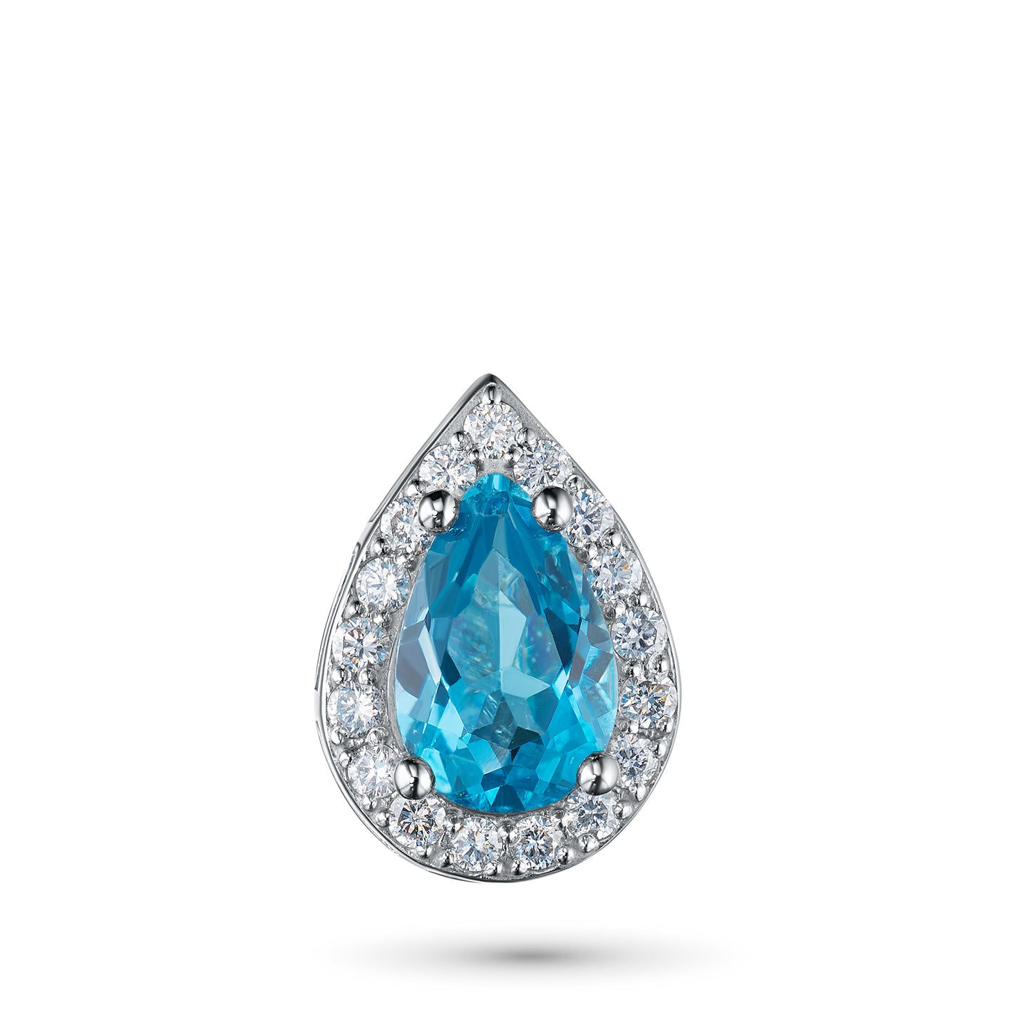 14K White Gold Pendant with Topaz and Lab-Created Diamonds 4.140 CT.TW