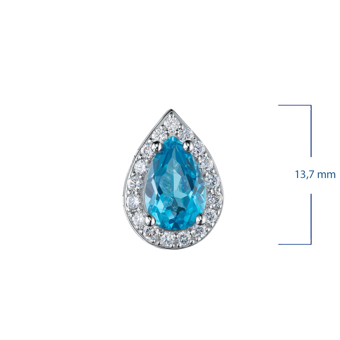 14K White Gold Pendant with Topaz and Lab-Created Diamonds 4.140 CT.TW