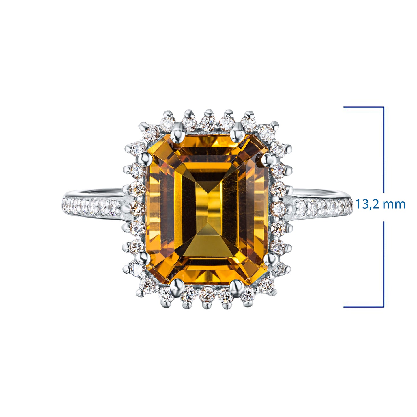 14K White Gold Ring with Chrome diopside and Lab-Created Diamonds 9.120 CT.TW