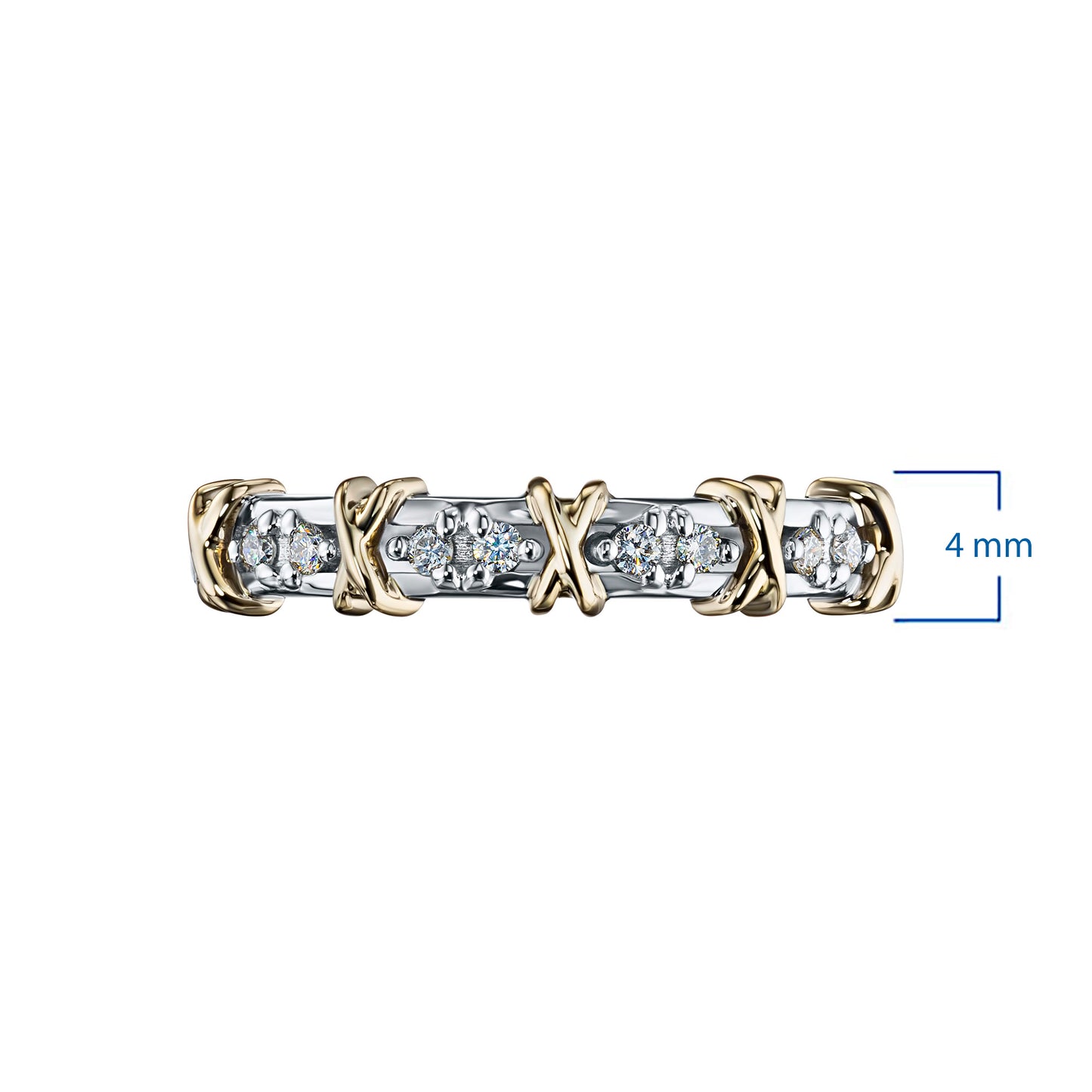 14K White-yellow Gold Ring with Natural Diamonds 0.590 CT.TW