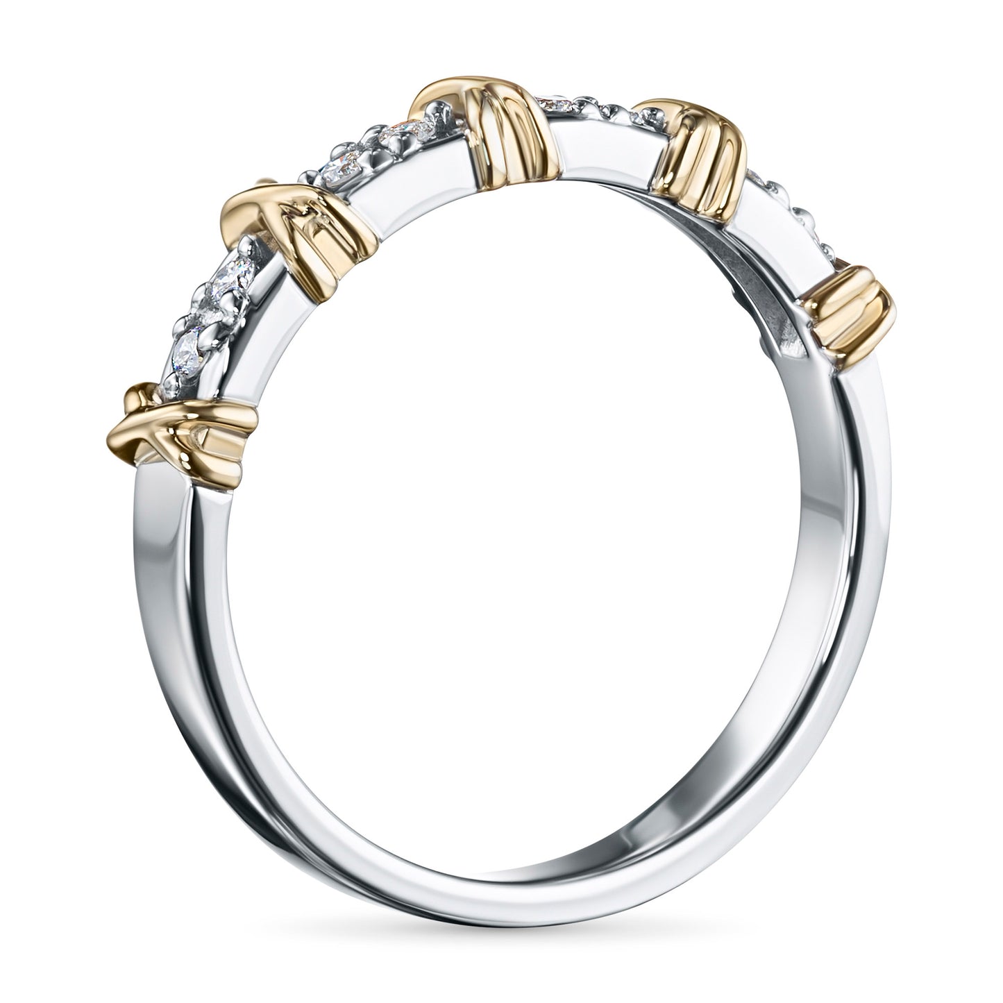 14K White-yellow Gold Ring with Natural Diamonds 0.590 CT.TW