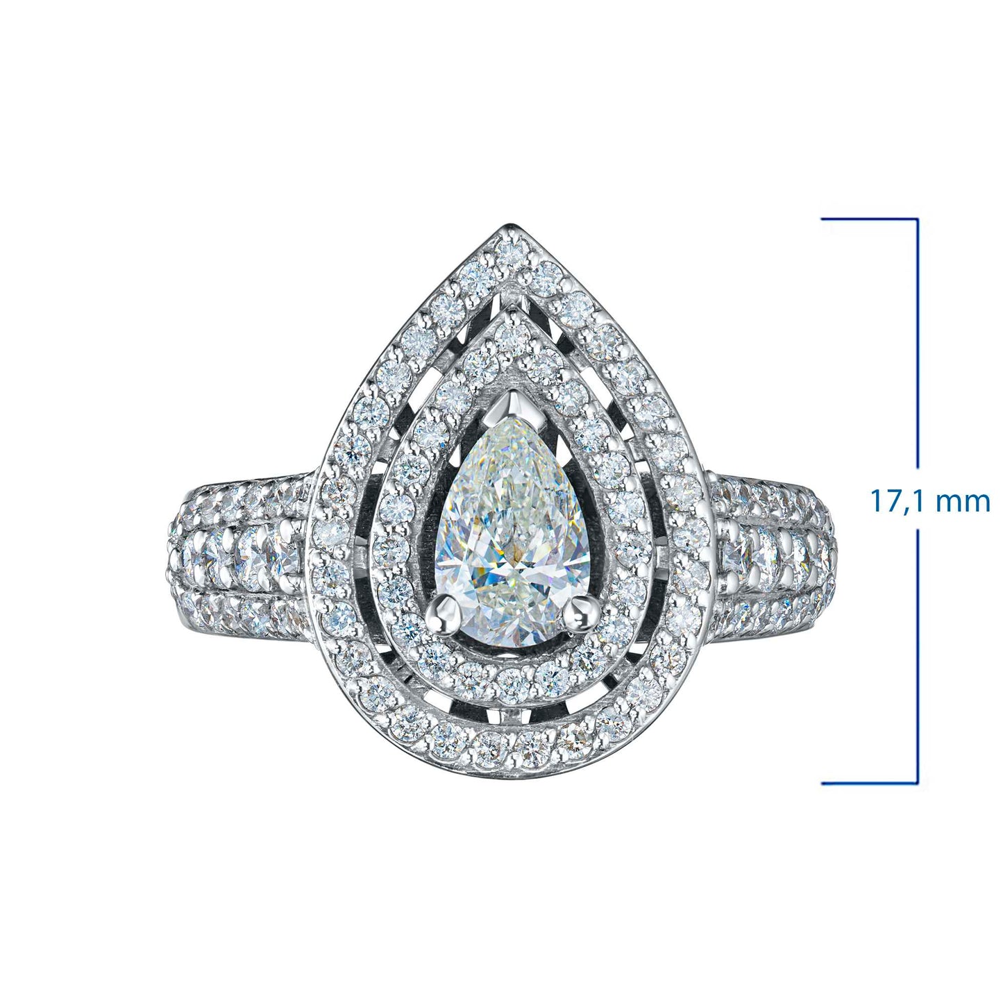 14K White Gold Ring with Lab-Created Diamonds 22.500 CT.TW