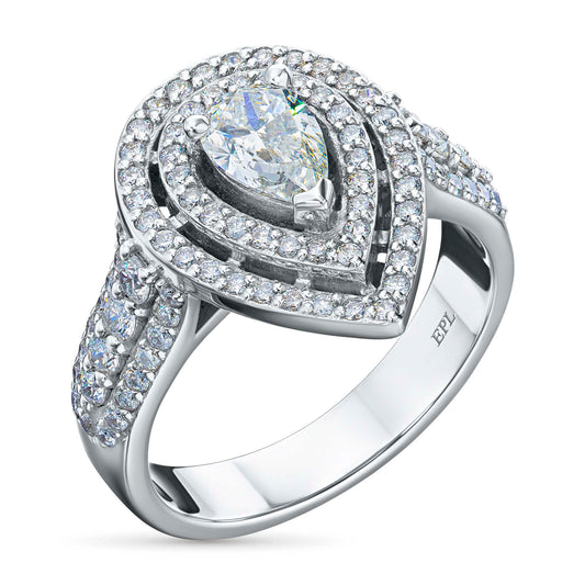 14K White Gold Ring with Lab-Created Diamonds 22.500 CT.TW