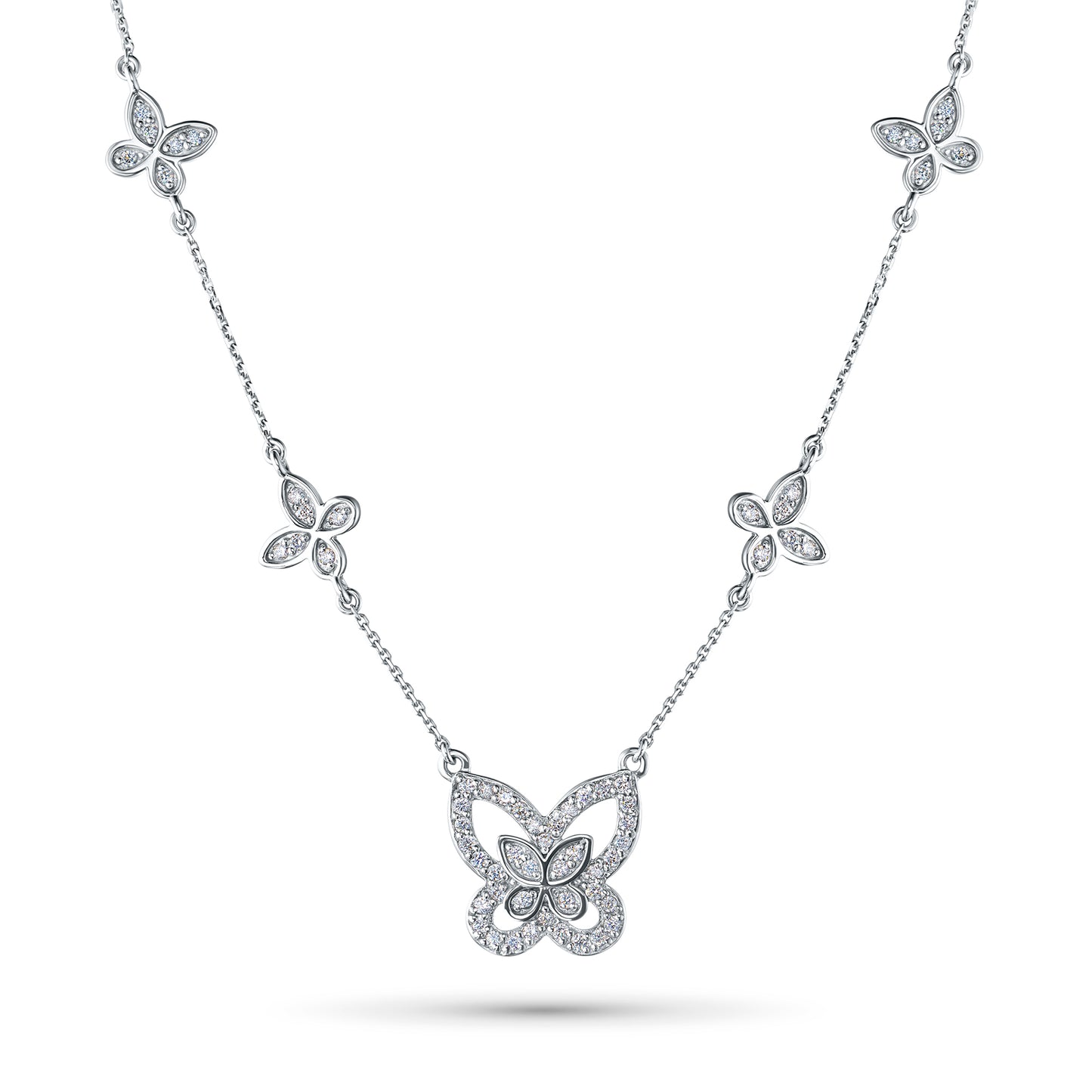 14K White Gold Necklace with Lab-Created Diamonds 25.860 CT.TW