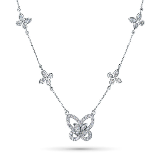 14K White Gold Necklace with Lab-Created Diamonds 25.860 CT.TW