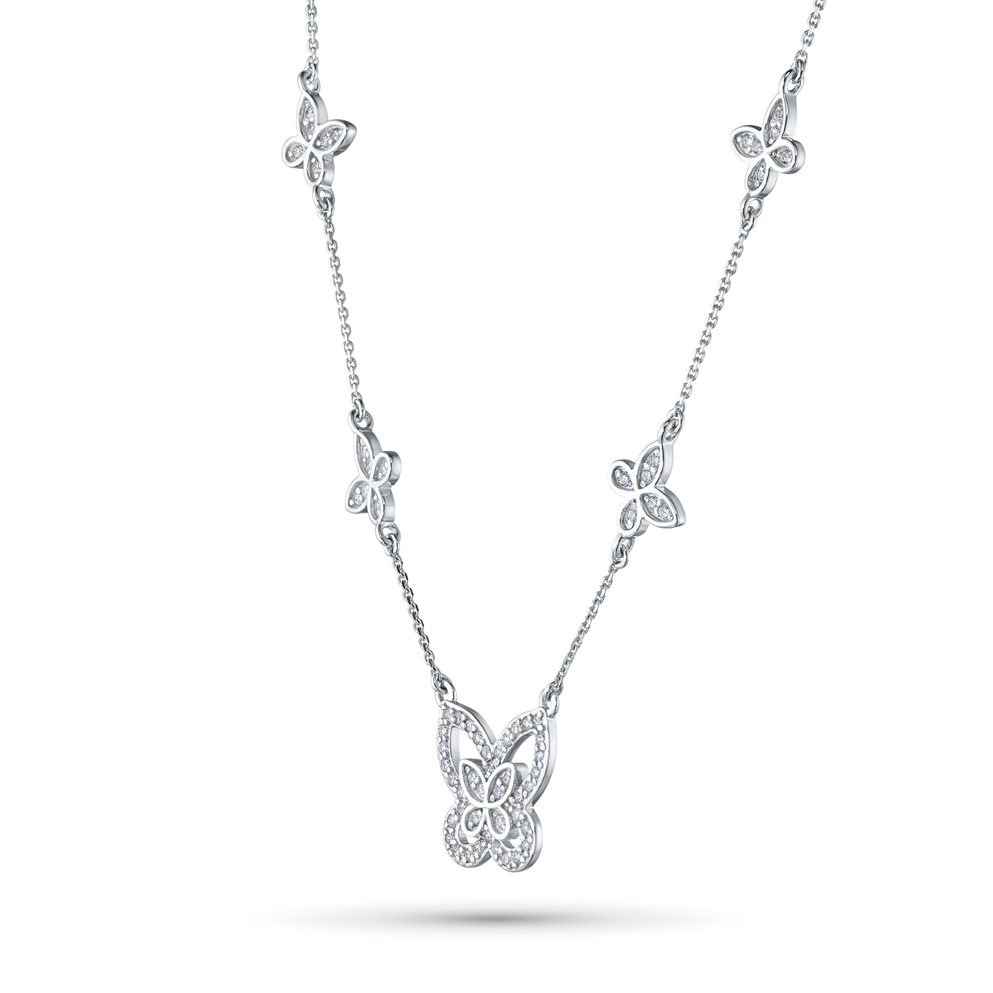 14K White Gold Necklace with Lab-Created Diamonds 25.860 CT.TW