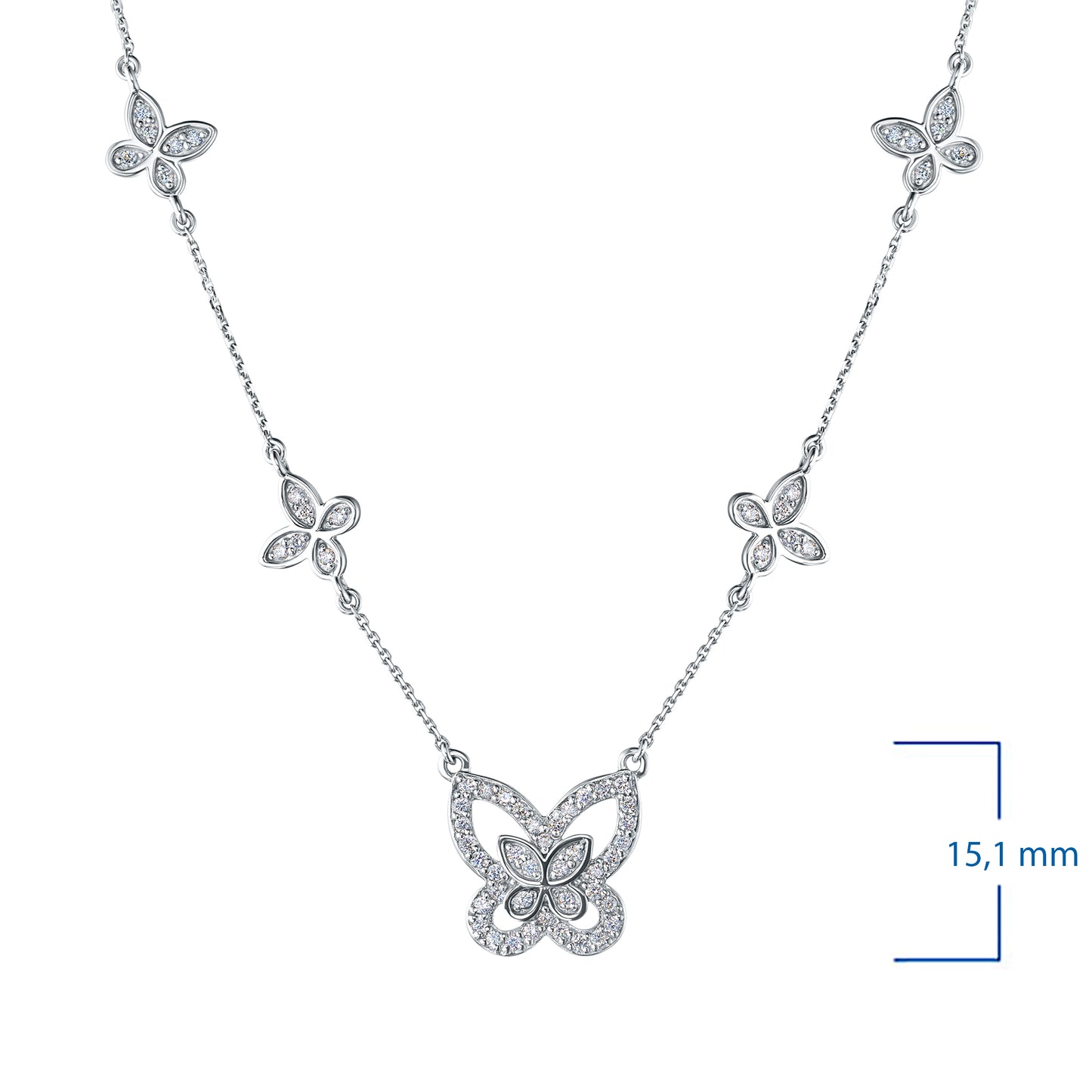 14K White Gold Necklace with Lab-Created Diamonds 25.860 CT.TW