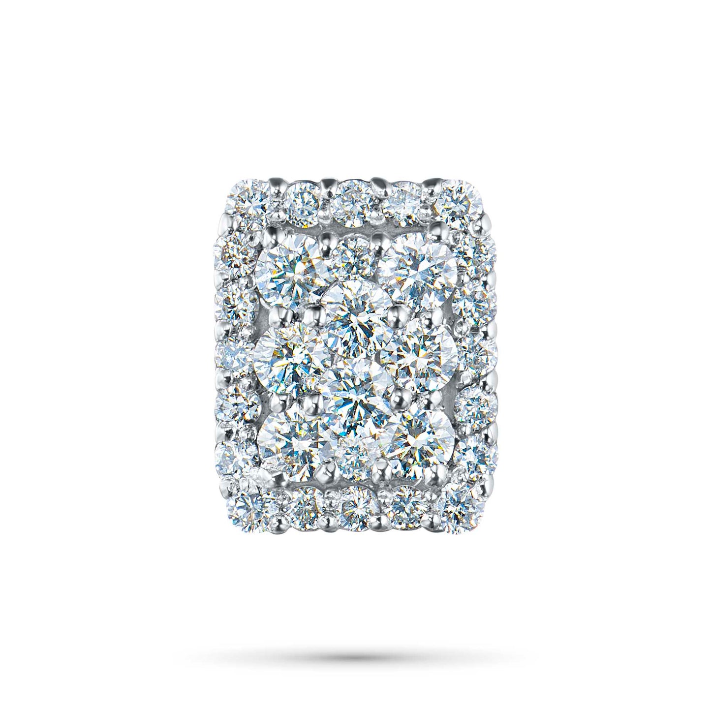 14K White Gold Pendant with Natural Diamonds 3.670 CT.TW