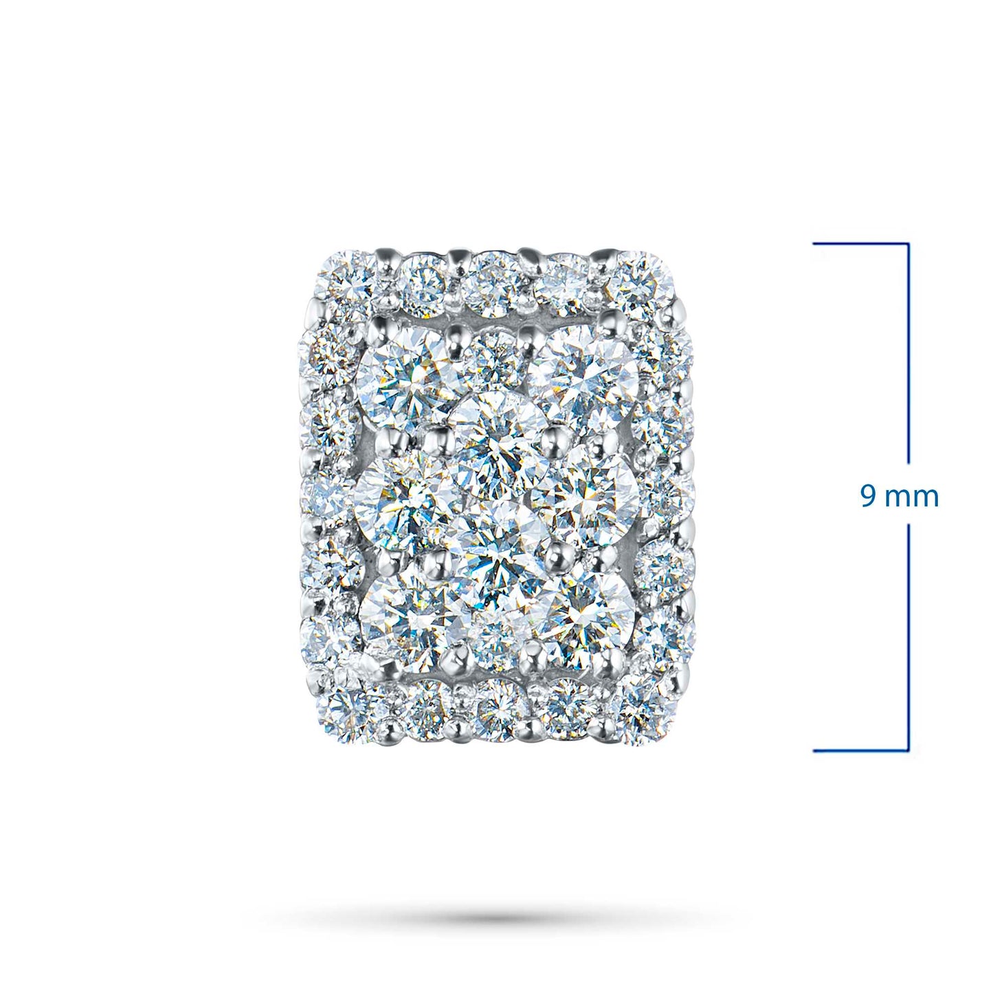 14K White Gold Pendant with Natural Diamonds 3.670 CT.TW