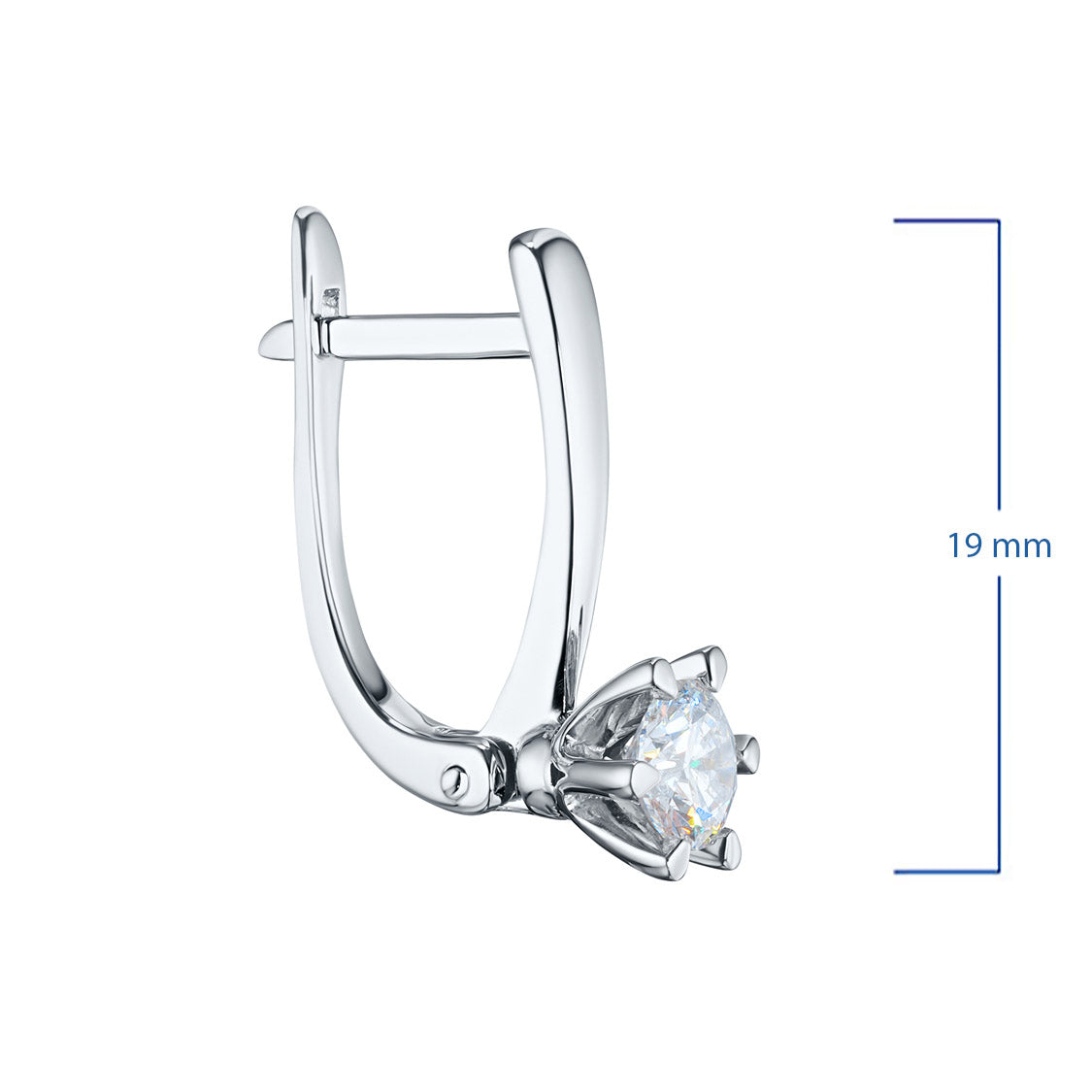 14K White Gold Earrings with Natural Diamonds 0.600 CT.TW