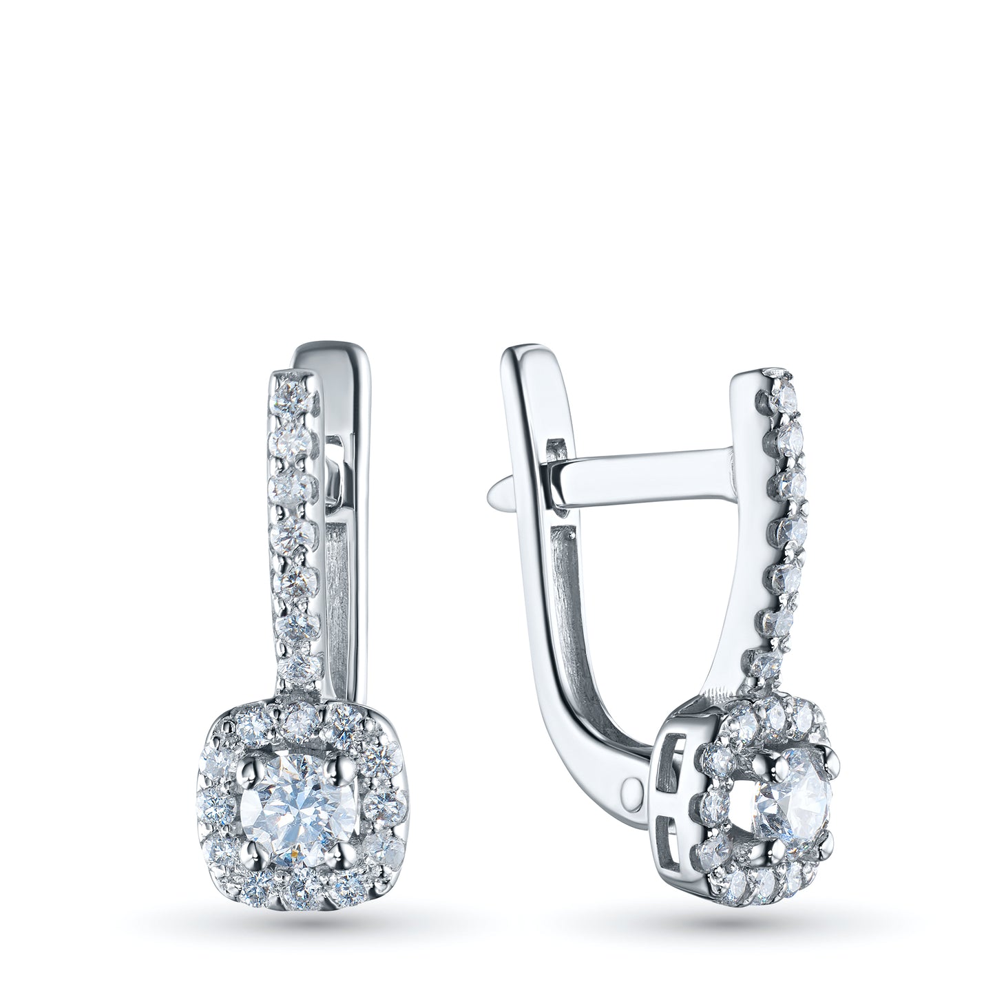 14K White Gold Earrings with Lab-Created Diamonds 14.790 CT.TW