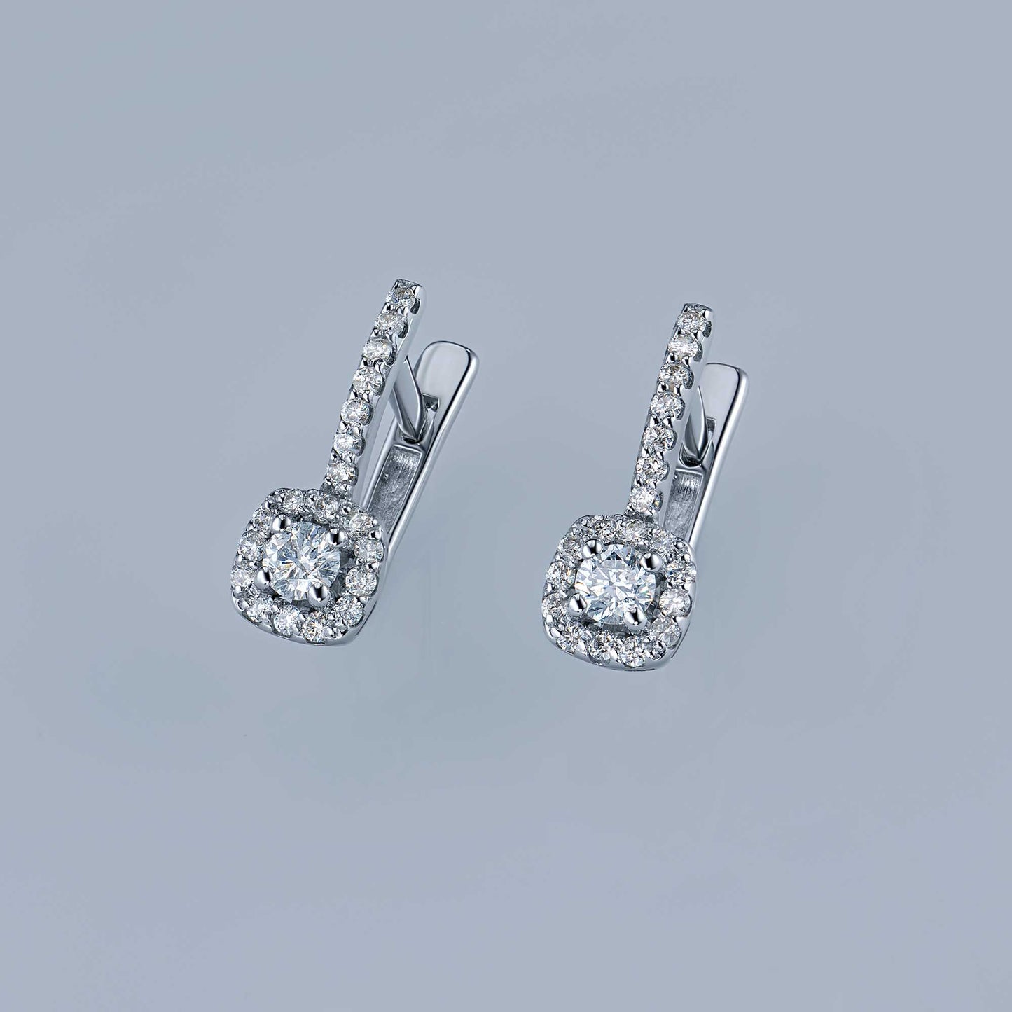 14K White Gold Earrings with Lab-Created Diamonds 14.790 CT.TW