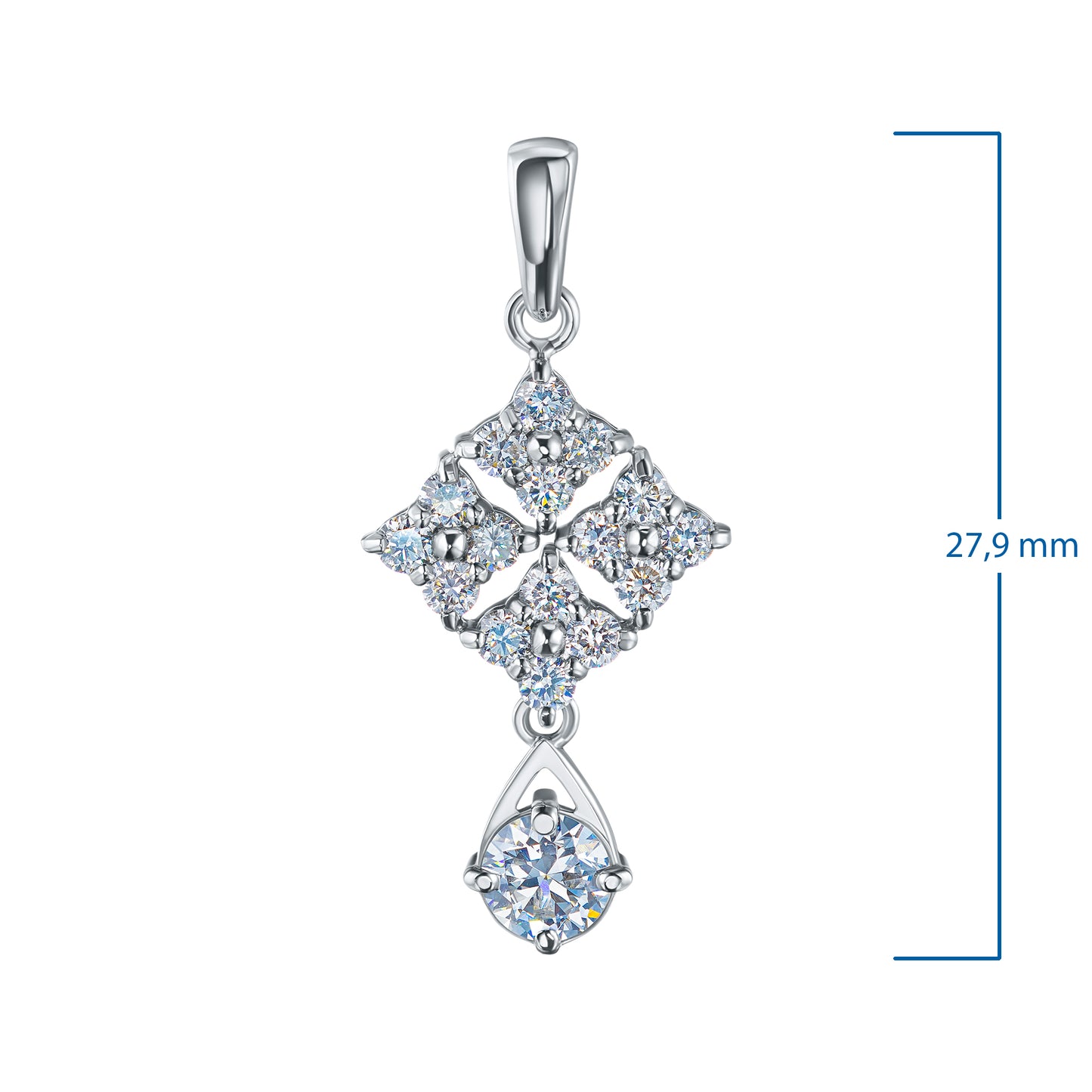 14K White Gold Pendant with Lab-Created Diamonds 7.210 CT.TW