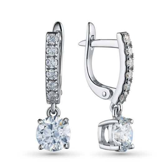 14K White Gold Earrings with Lab-Created Diamonds 8.900 CT.TW