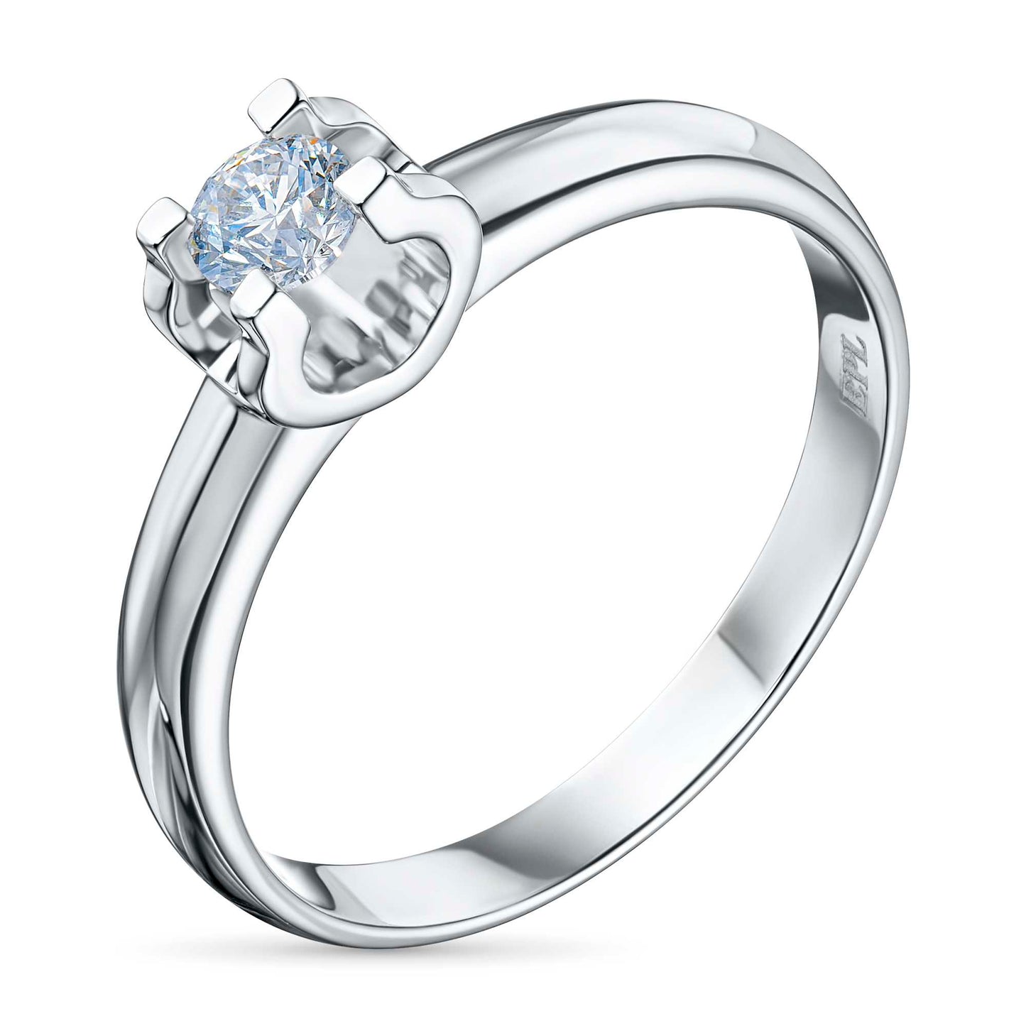 14K White Gold Ring with Natural Diamonds 0.710 CT.TW