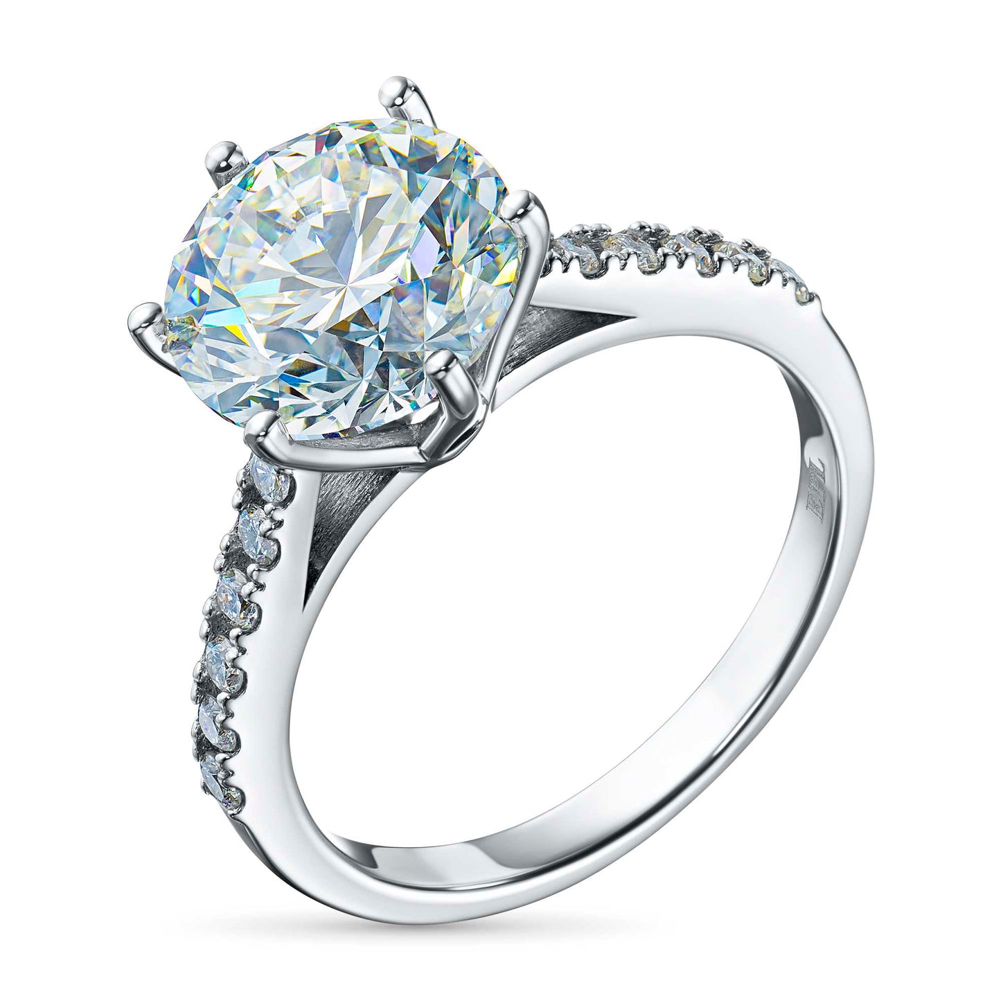 14K White Gold Ring with Lab-Created Diamonds 6.000 CT.TW